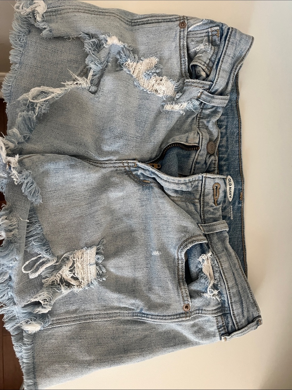 Old Navy Light Blue Distressed Denim Cutoff Shorts
